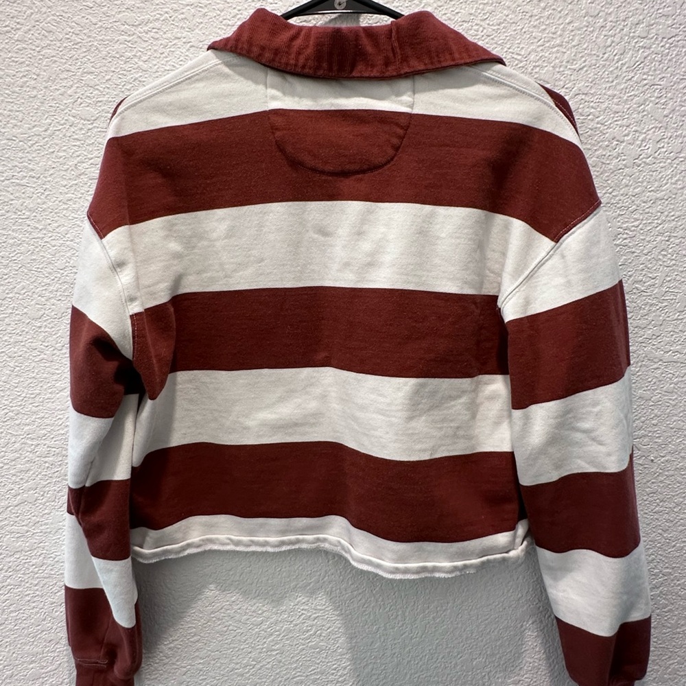 BEACH RIOT Brown Cropped Rugby Shirt - Picture 2 of 3